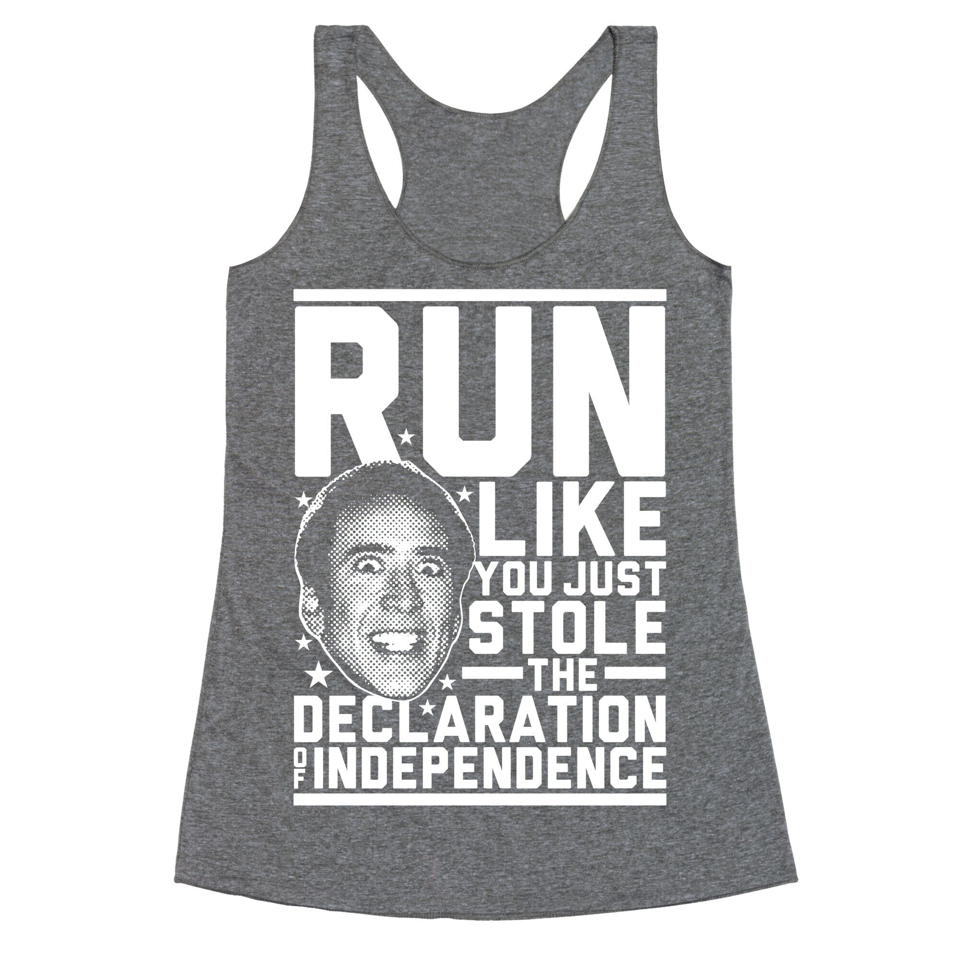 Run Like Nick Cage Racerback Tank
