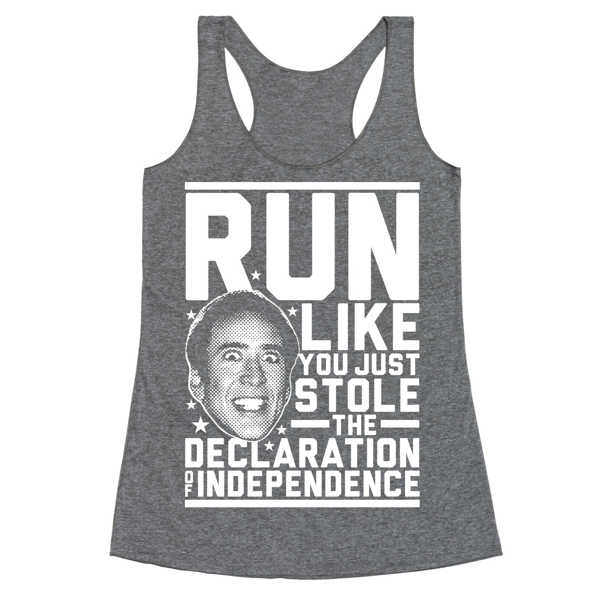 Run Like Nick Cage Racerback Tank