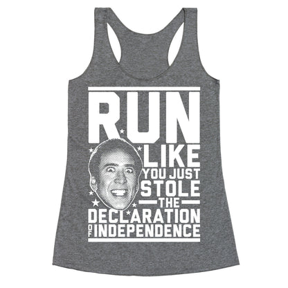 Run Like Nick Cage Racerback Tank