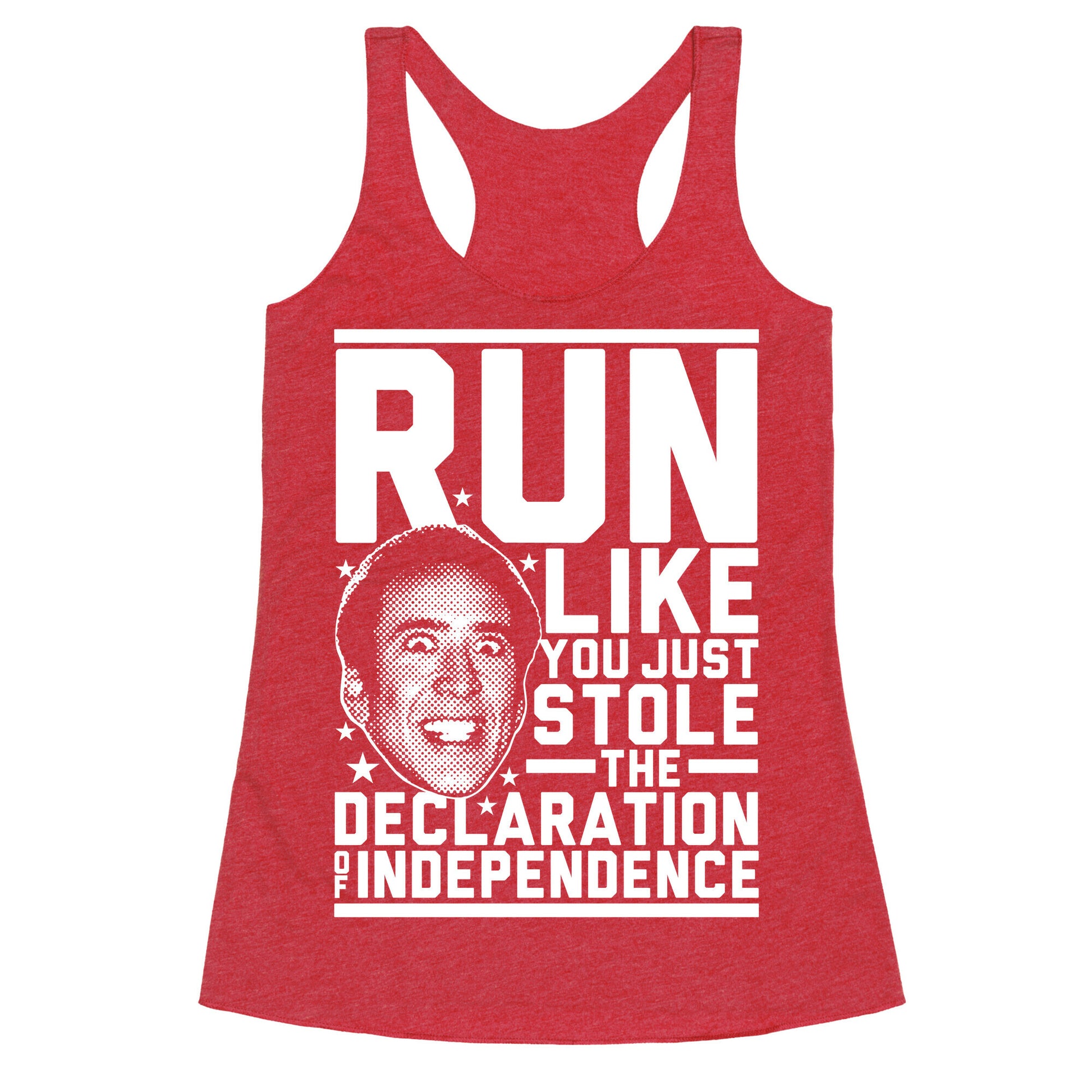 Run Like Nick Cage Racerback Tank
