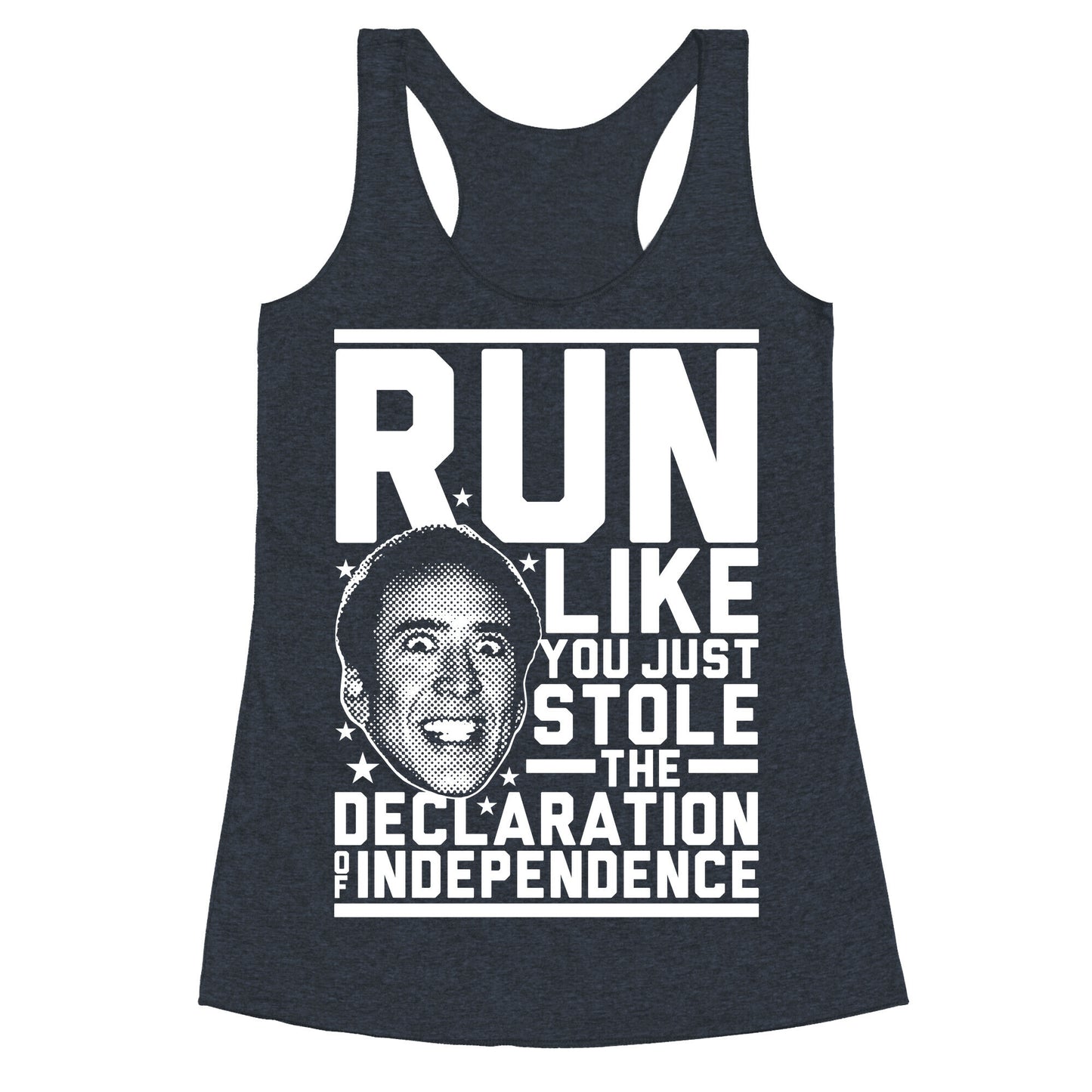 Run Like Nick Cage Racerback Tank