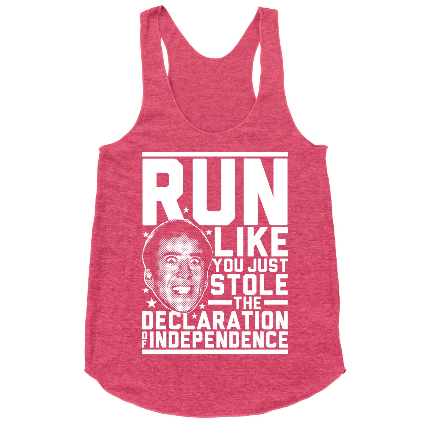 Run Like Nick Cage Racerback Tank