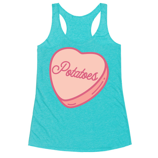 Potatoes Candy Heart Racerback Tank