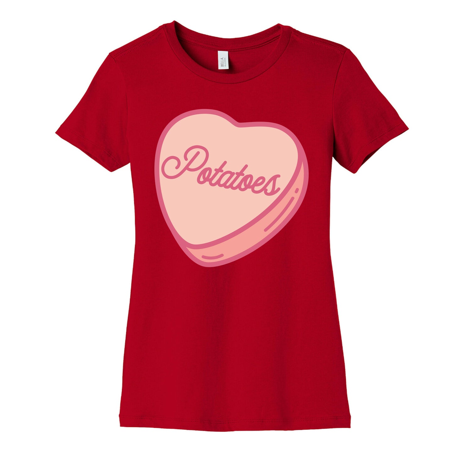 Potatoes Candy Heart Women's Cotton Tee