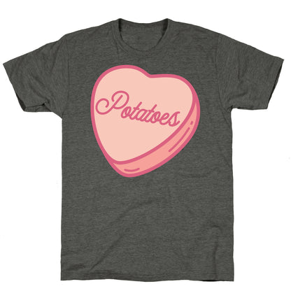 Potatoes Candy Heart Unisex Triblend Tee