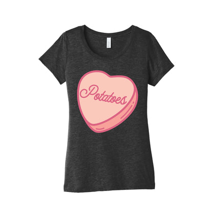 Potatoes Candy Heart Women's Triblend Tee