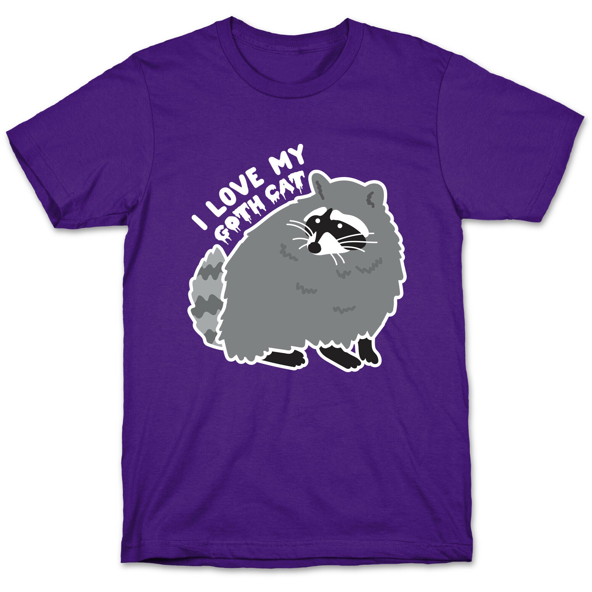 I Love My Goth Cat Raccoon T-Shirt