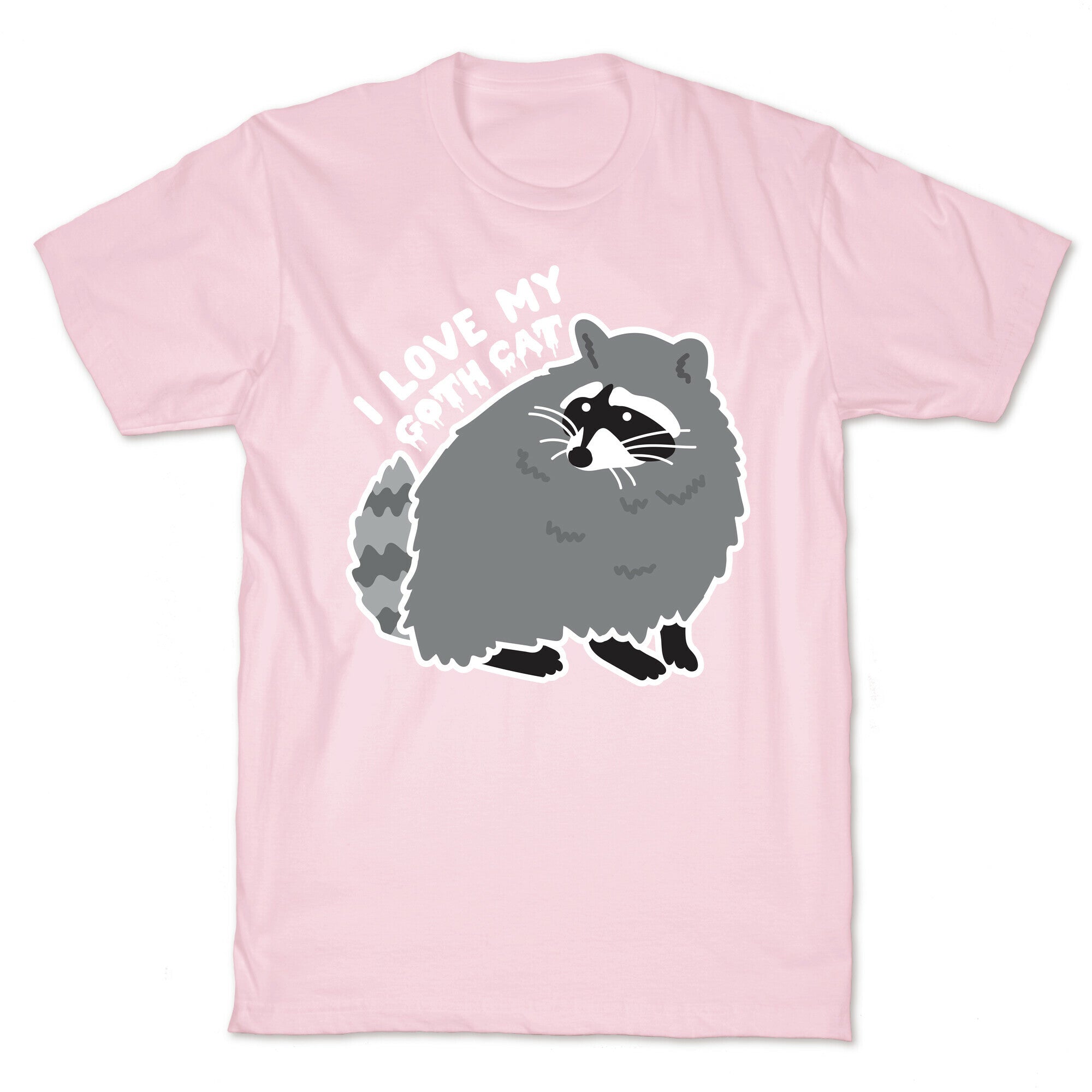 I Love My Goth Cat Raccoon T-Shirt