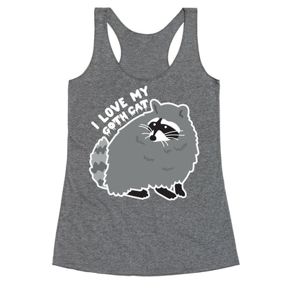 I Love My Goth Cat Raccoon Racerback Tank