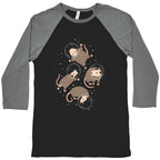 Opossums In Space Baseball Tee