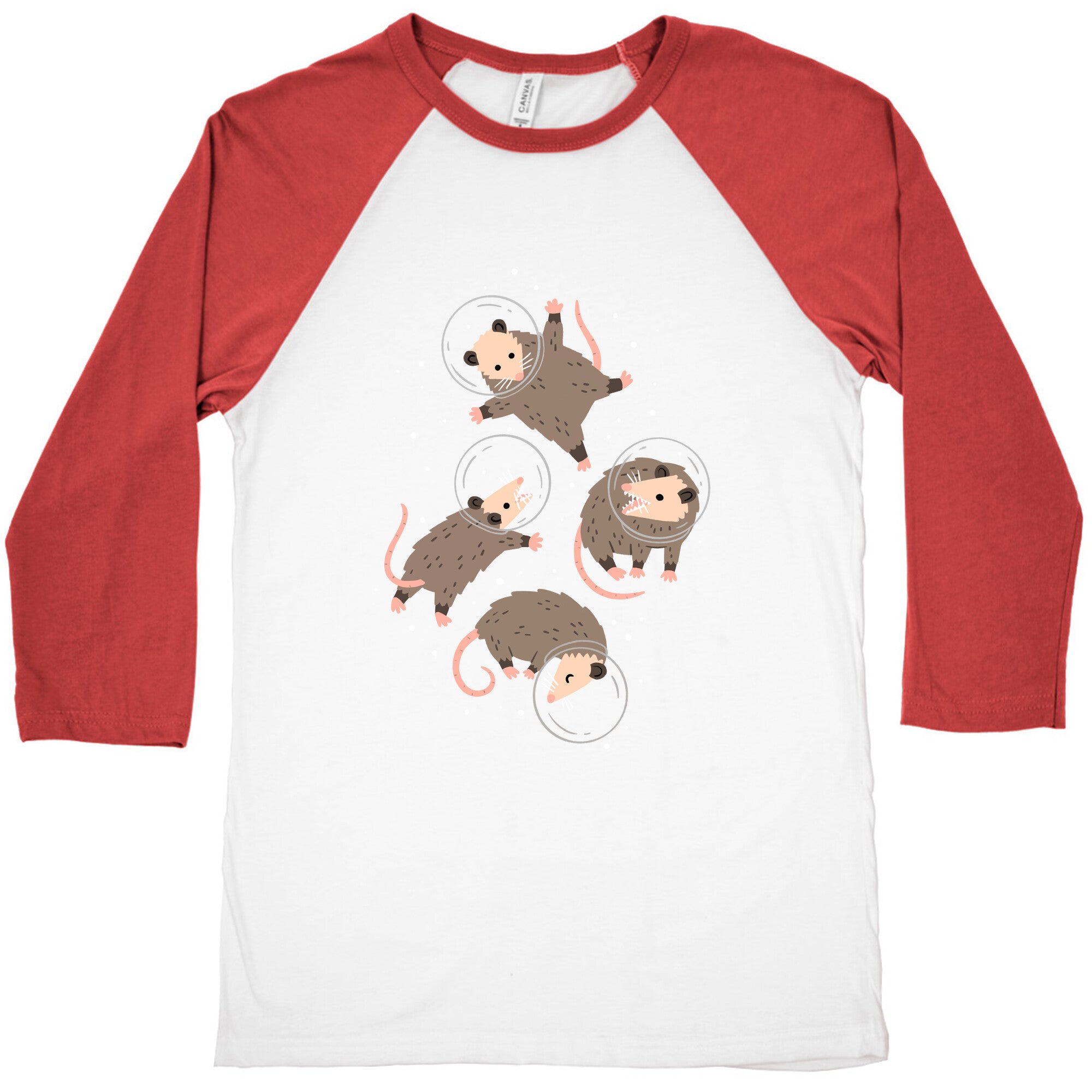 Opossums In Space Baseball Tee