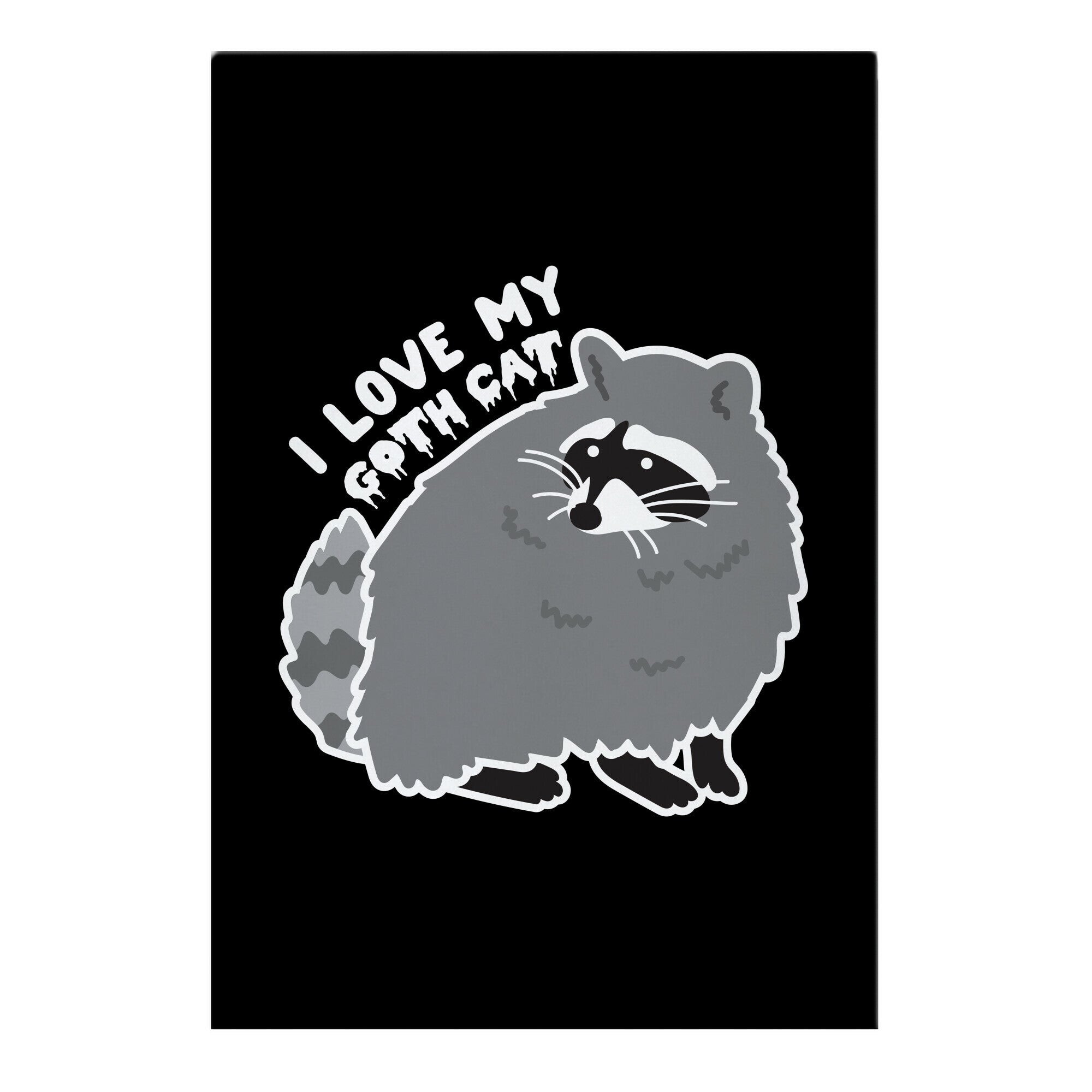 I Love My Goth Cat Raccoon Garden Flag