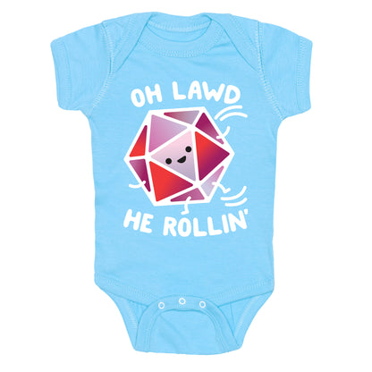 Oh Lawd He Rollin D20 Baby One Piece