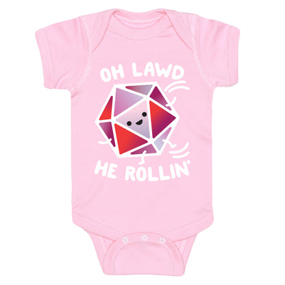 Oh Lawd He Rollin D20 Baby One Piece