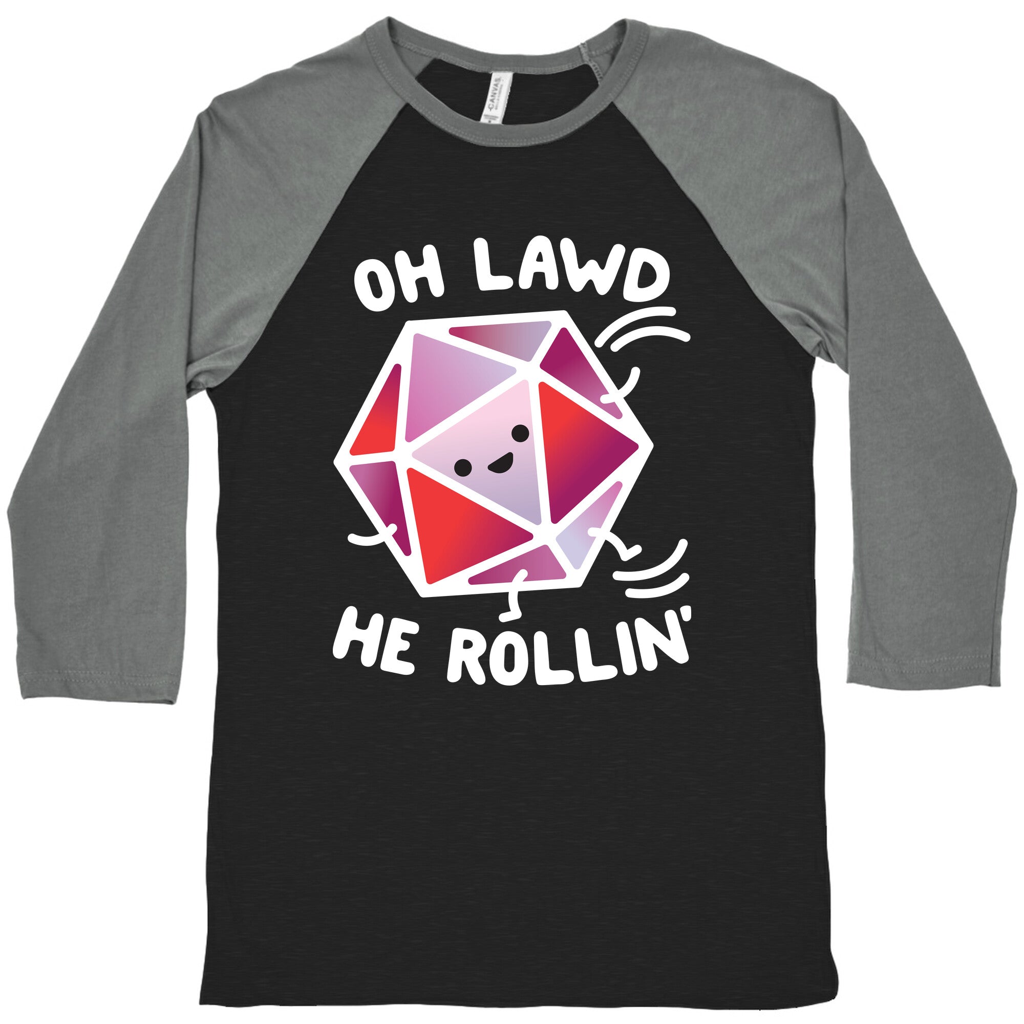 Oh Lawd He Rollin D20 Baseball Tee