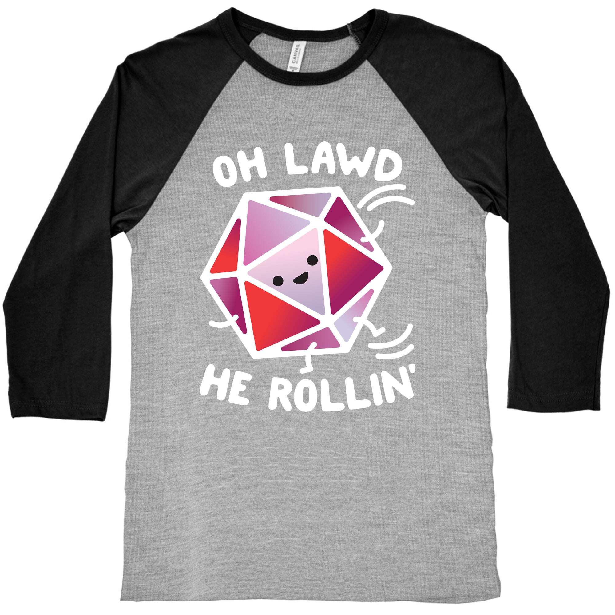 Oh Lawd He Rollin D20 Baseball Tee