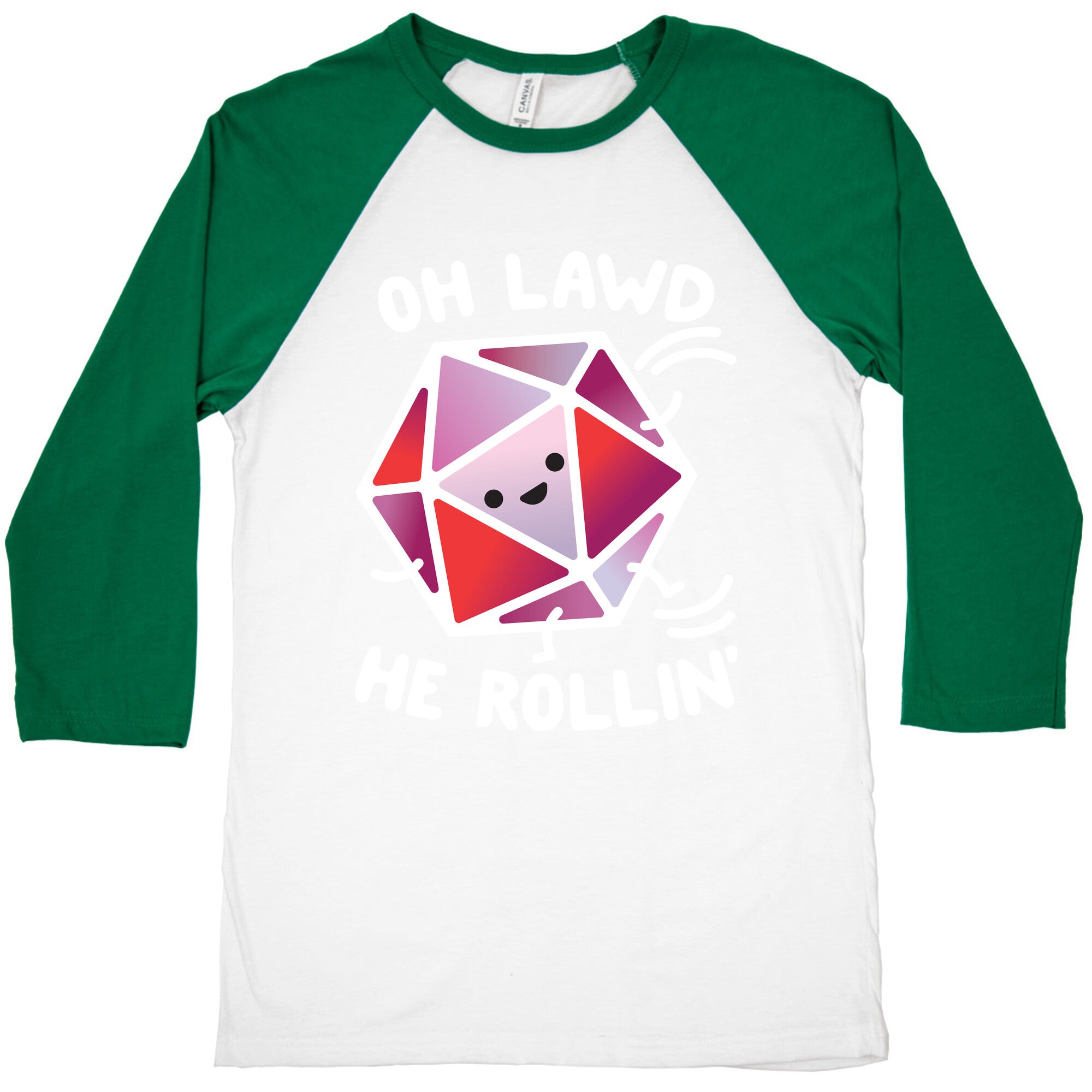 Oh Lawd He Rollin D20 Baseball Tee