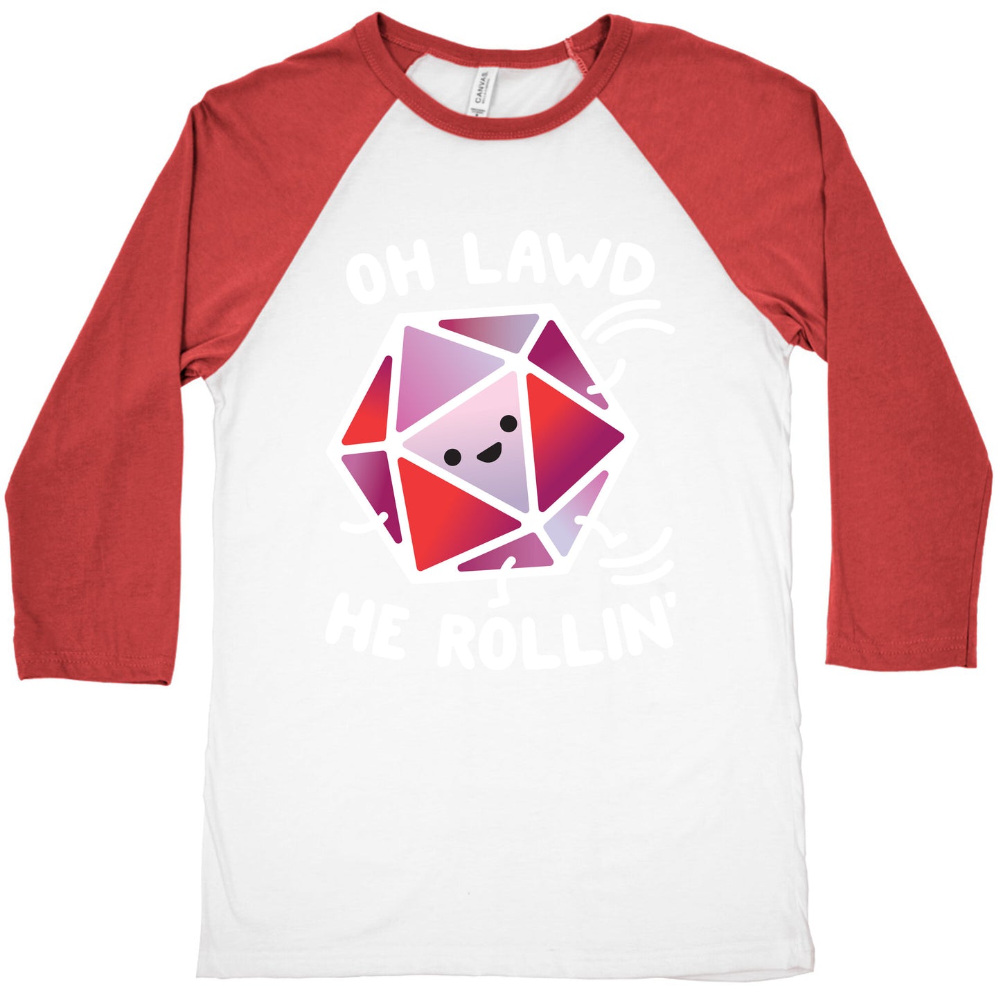 Oh Lawd He Rollin D20 Baseball Tee