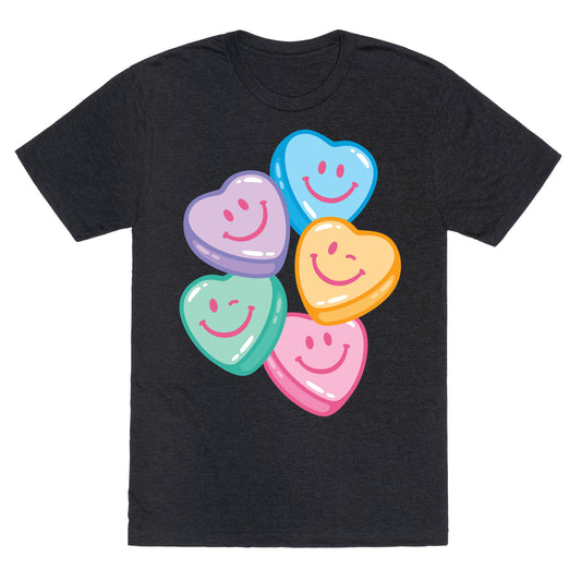 Smiley Candy Hearts Unisex Triblend Tee