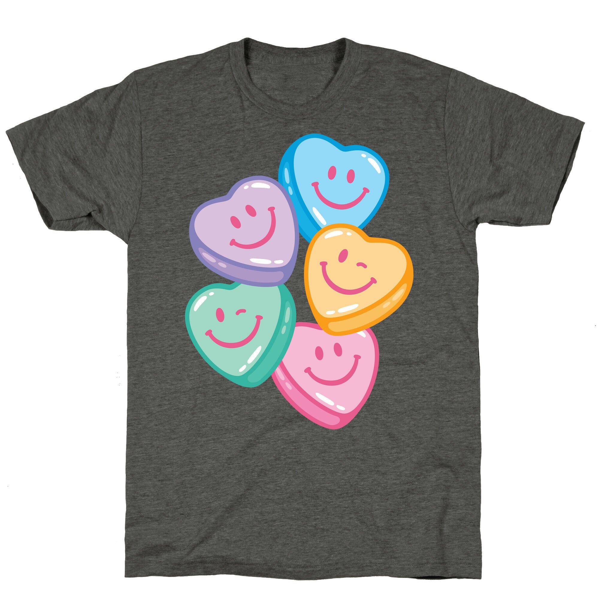 Smiley Candy Hearts Unisex Triblend Tee