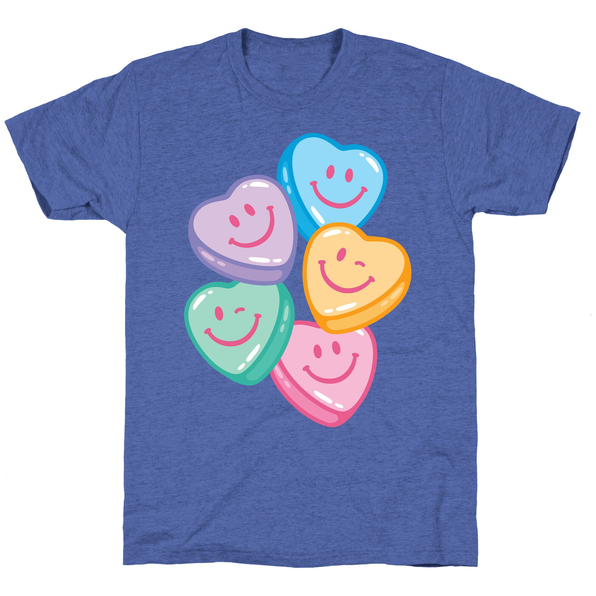 Smiley Candy Hearts Unisex Triblend Tee