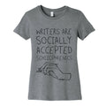 Writers Are Socially Accepted Schizophrenics (black) Women's Cotton Tee