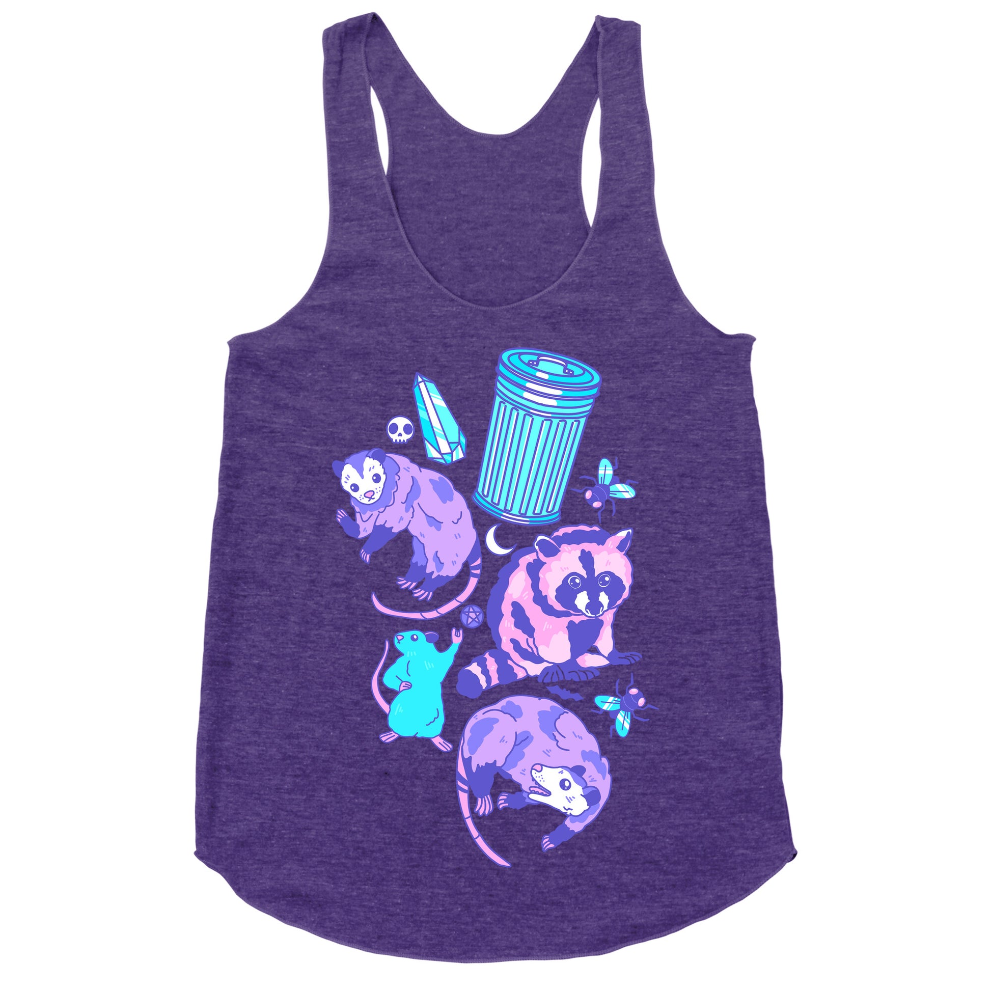 Pastel Goth Trash Animals Pattern Racerback Tank