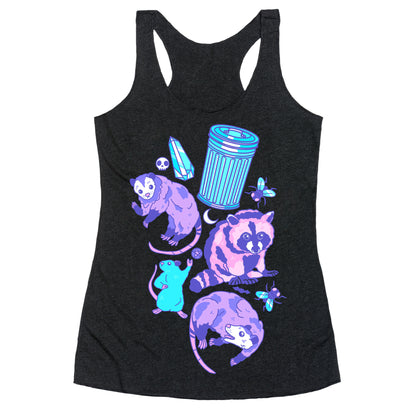Pastel Goth Trash Animals Pattern Racerback Tank