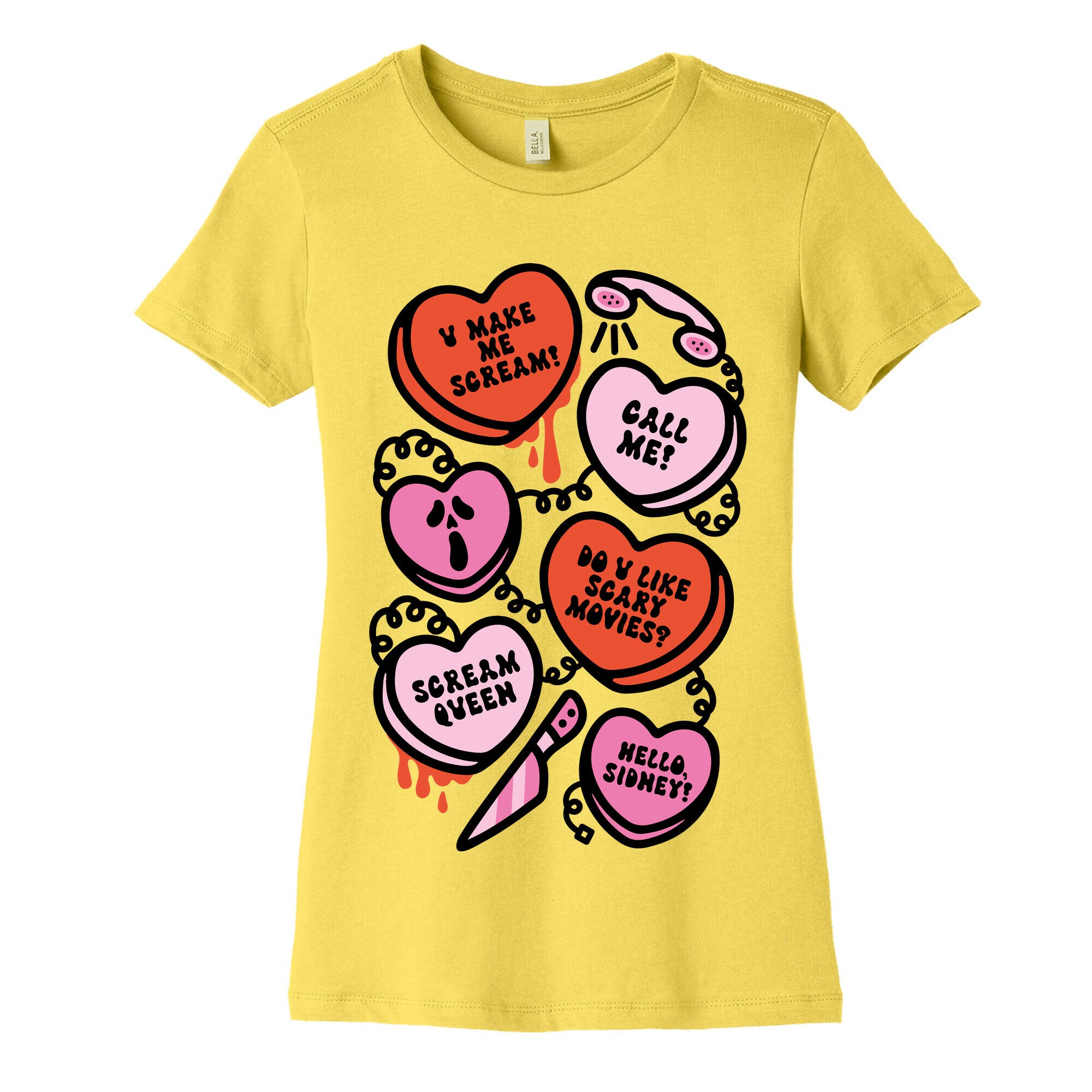 Scream Queen Candy Hearts Parody Women's Cotton Tee
