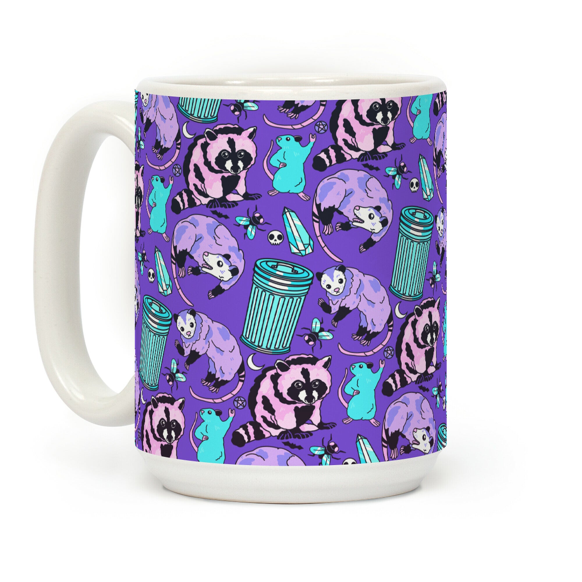 Pastel Goth Trash Animals Pattern Coffee Mug