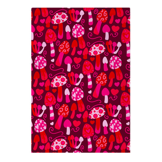 Valentine's Day Mushrooms Pattern Garden Flag