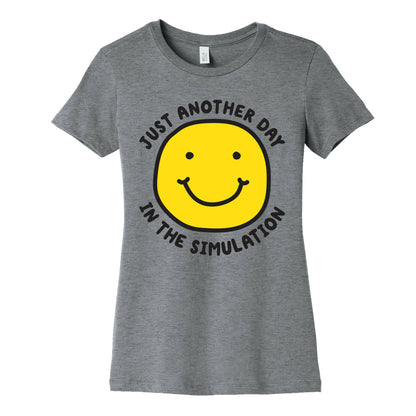 Just Another Day In The Simulation Smiley Women's Cotton Tee