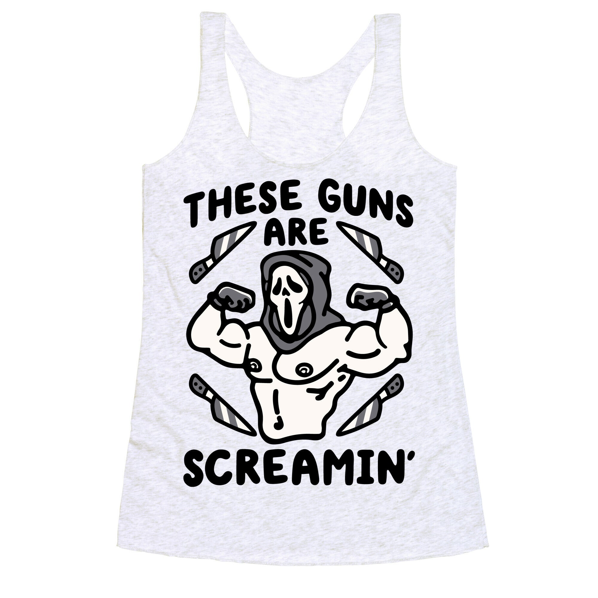 These Guns Are Screamin' Parody Racerback Tank