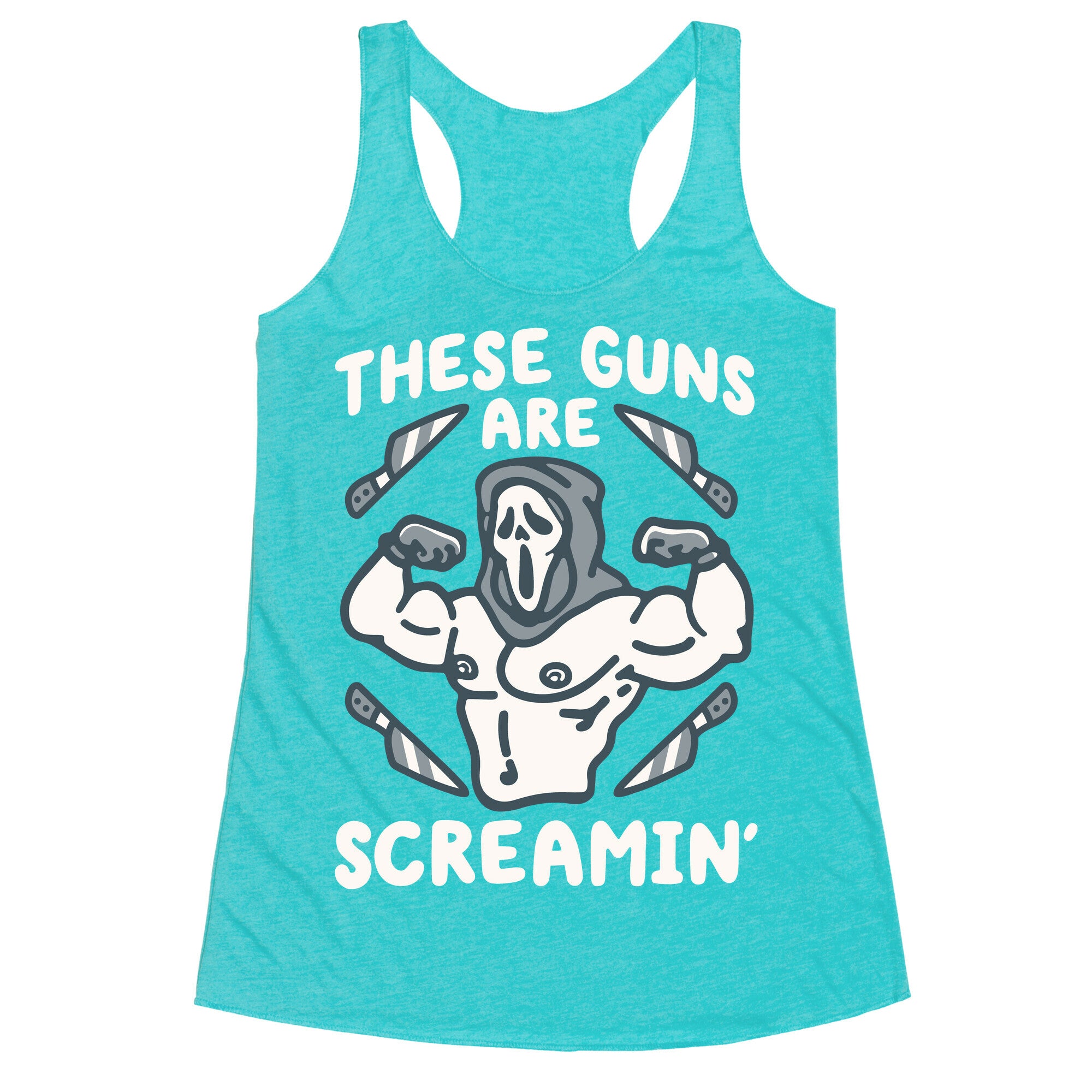 These Guns Are Screamin' Parody Racerback Tank
