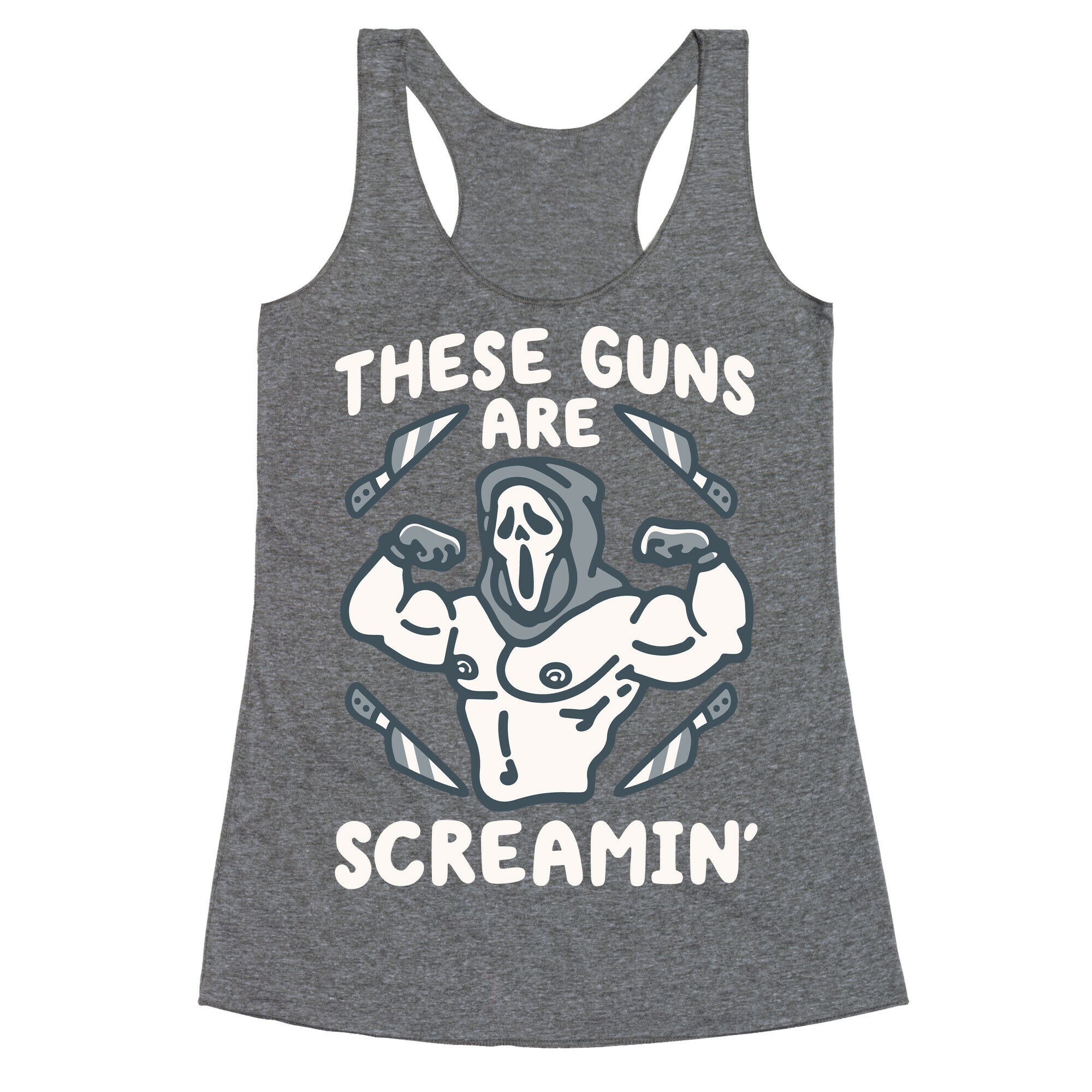 These Guns Are Screamin' Parody Racerback Tank