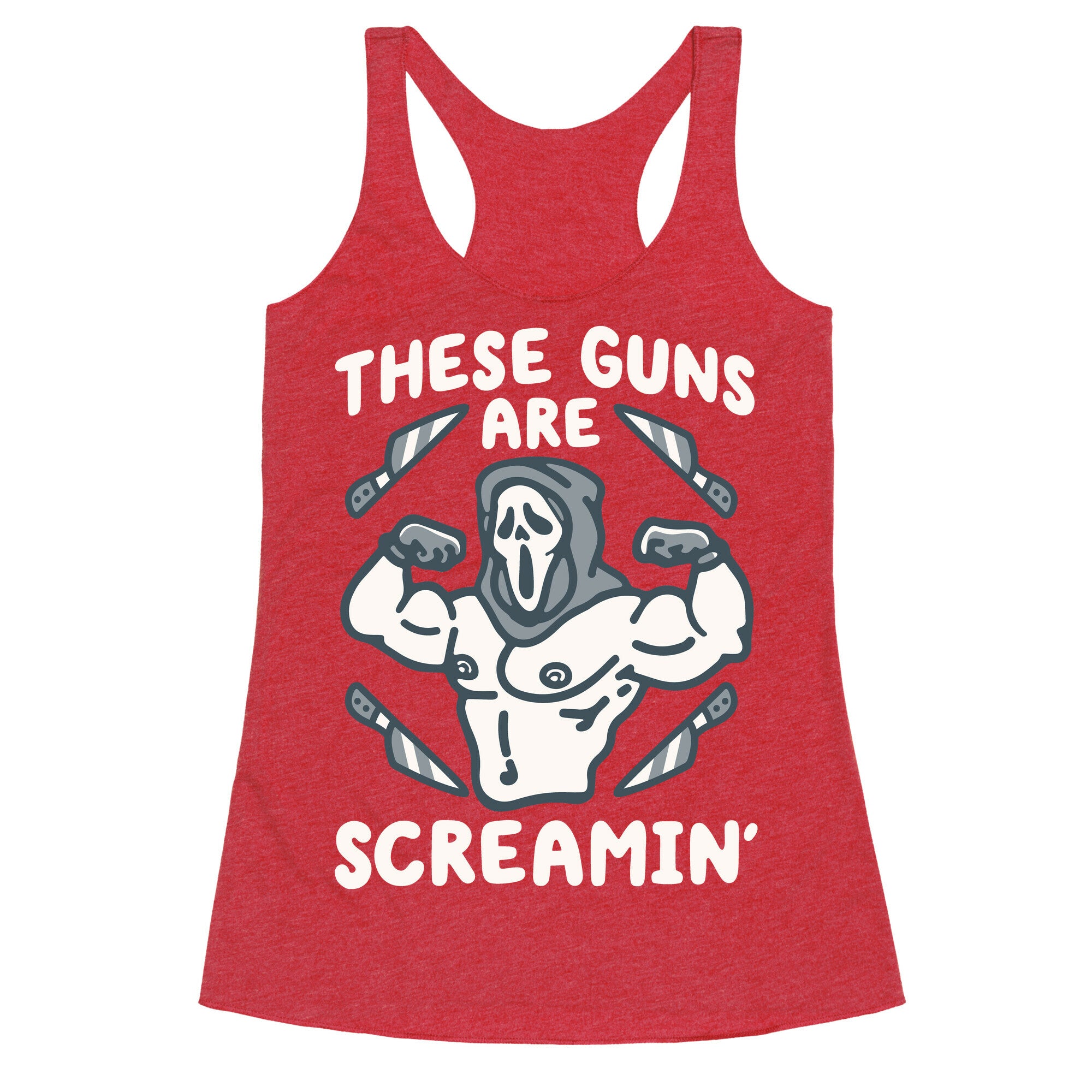 These Guns Are Screamin' Parody Racerback Tank