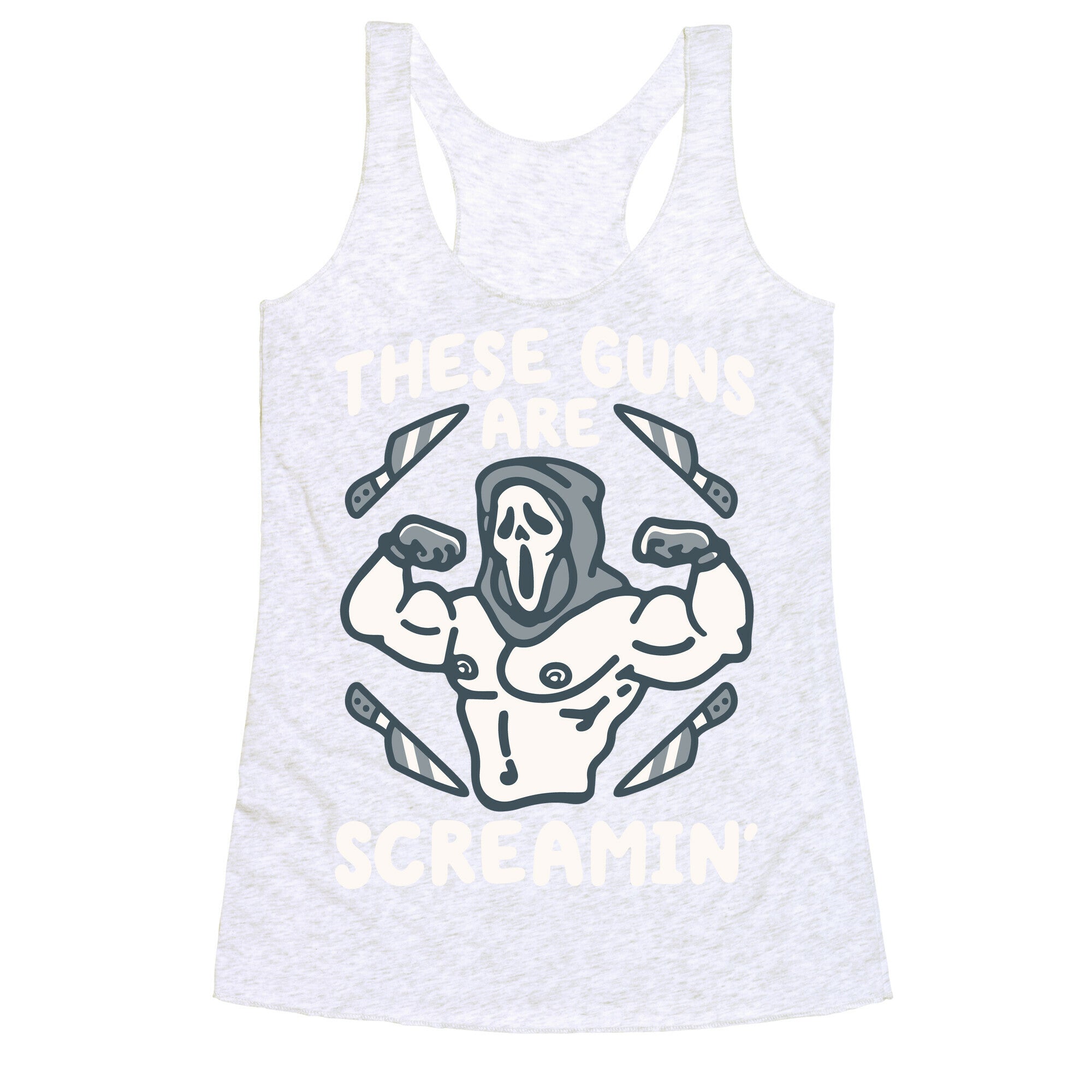 These Guns Are Screamin' Parody Racerback Tank
