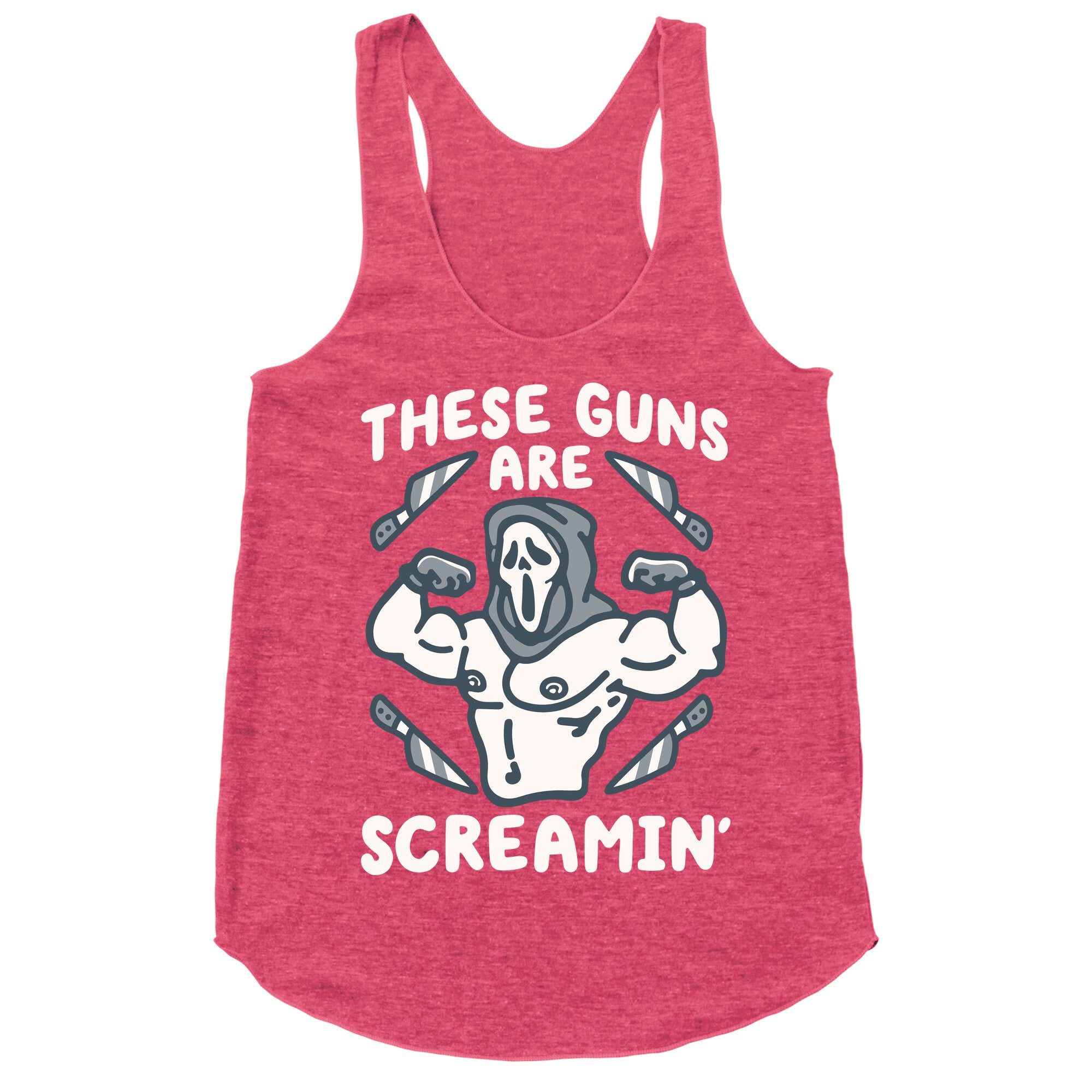 These Guns Are Screamin' Parody Racerback Tank