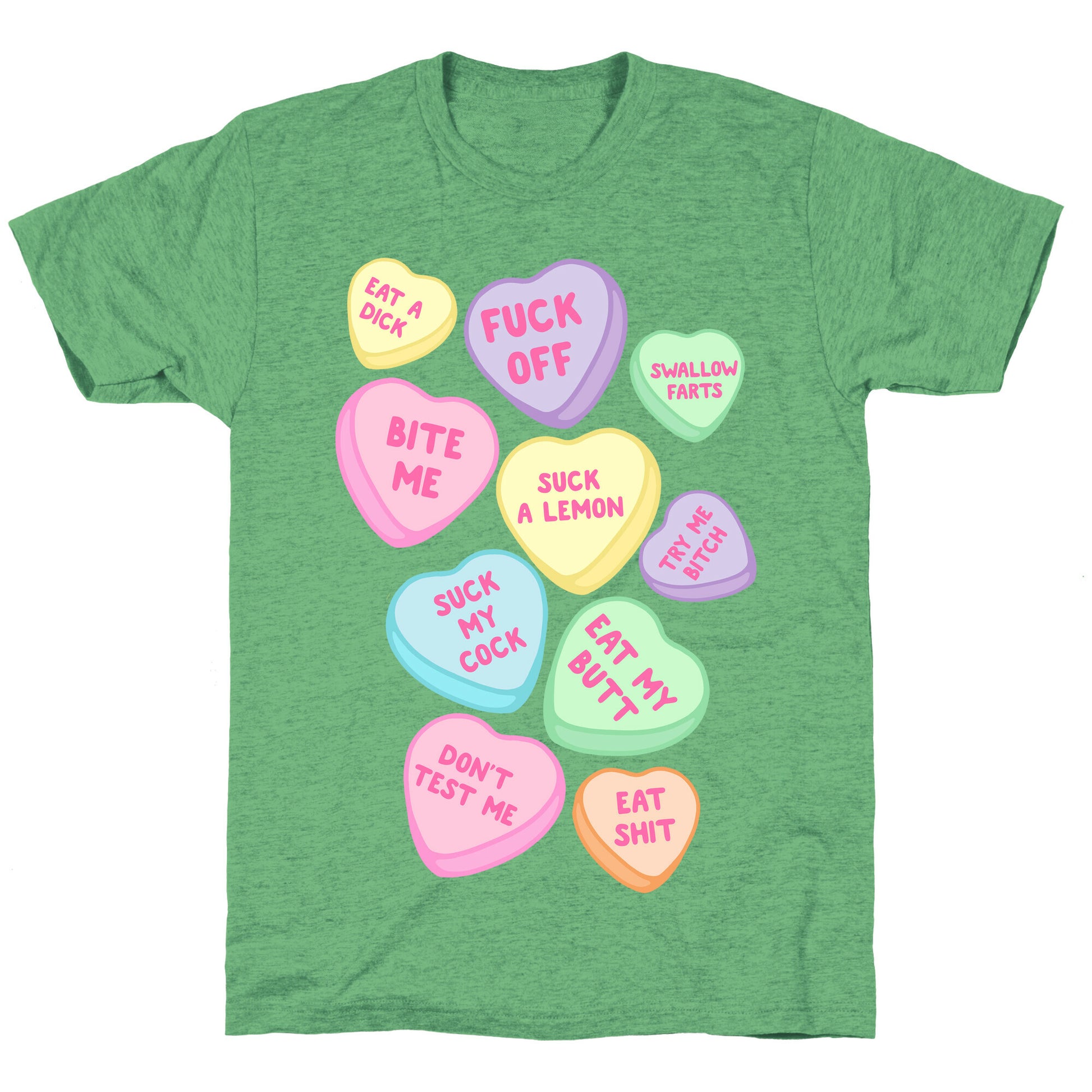 Rude Sassy Candy Hearts Pattern Unisex Triblend Tee