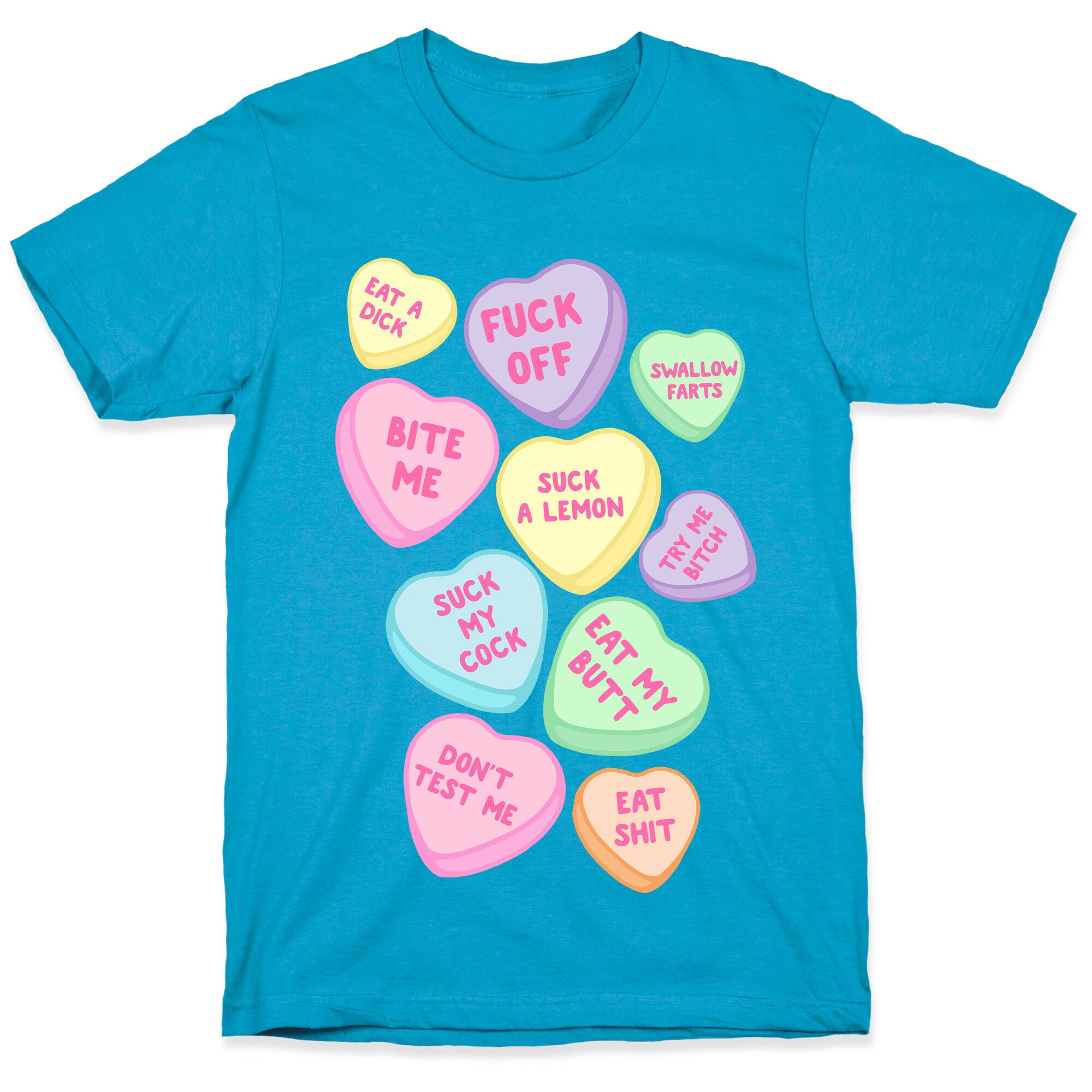 Rude Sassy Candy Hearts Pattern Unisex Triblend Tee