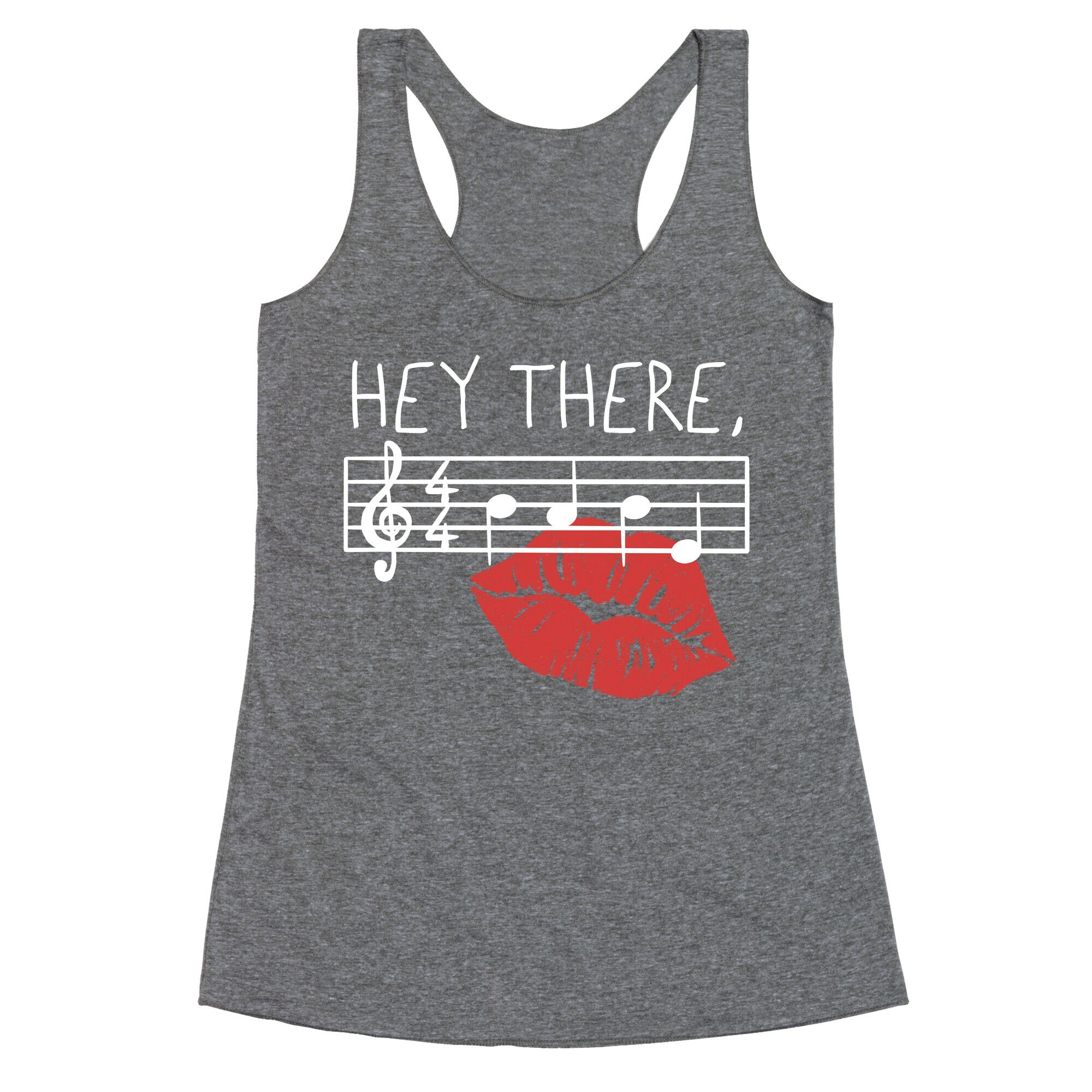 Hey There Babe Music Pun Racerback Tank