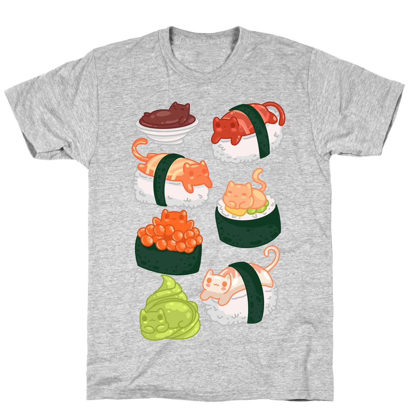 Sushi Cats Pattern T-Shirt