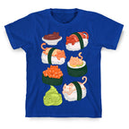 Sushi Cats Pattern T-Shirt