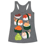 Sushi Cats Pattern Racerback Tank