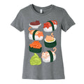 Sushi Cats Pattern Women's Cotton Tee