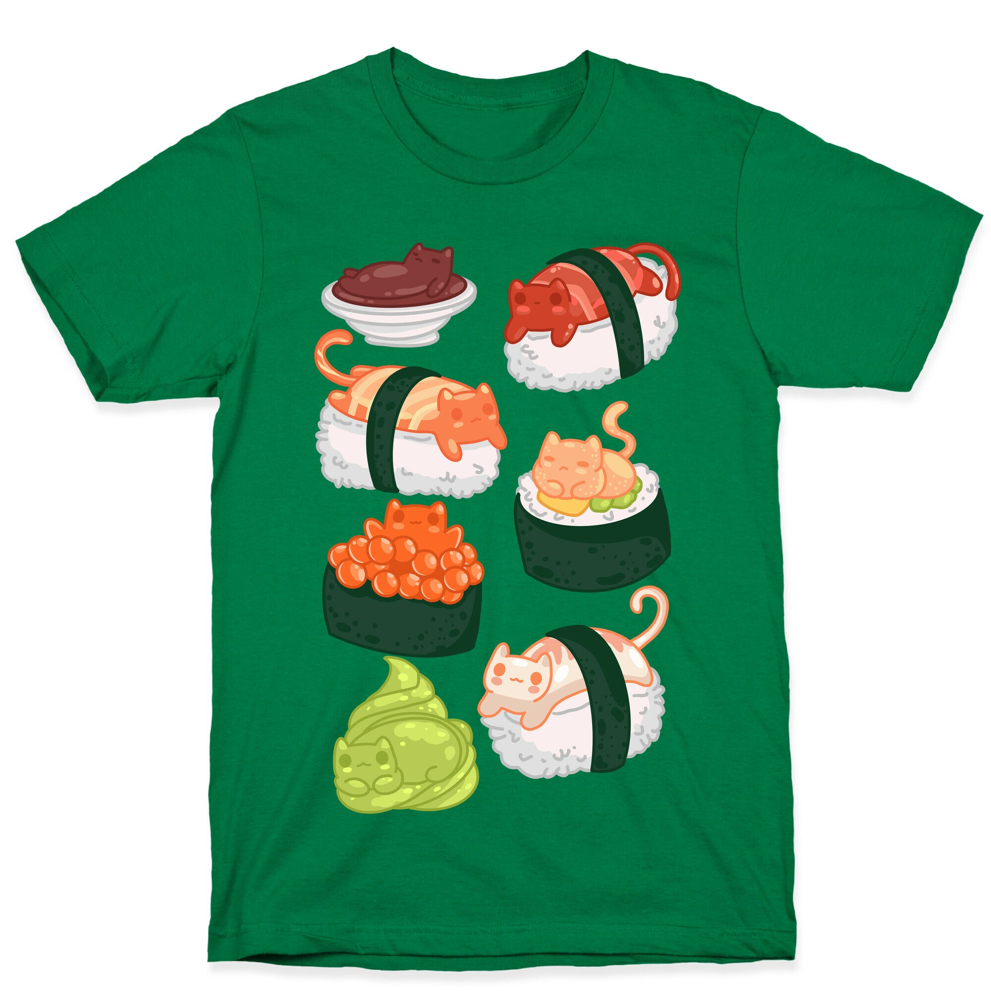 Sushi Cats Pattern T-Shirt