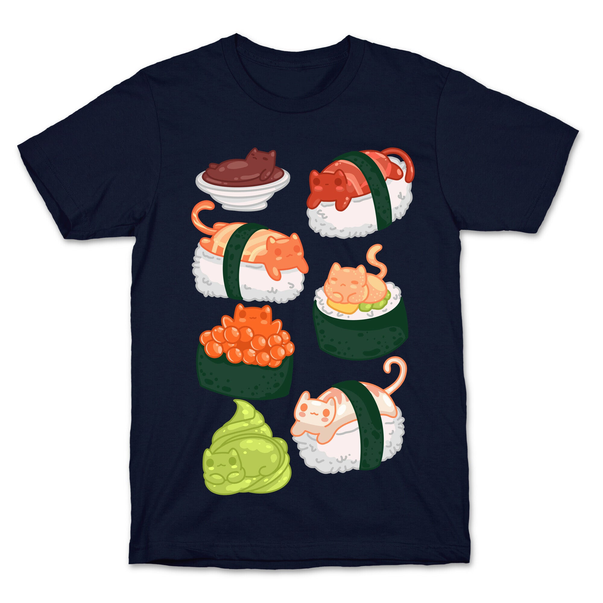 Sushi Cats Pattern T-Shirt