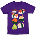 Sushi Cats Pattern T-Shirt