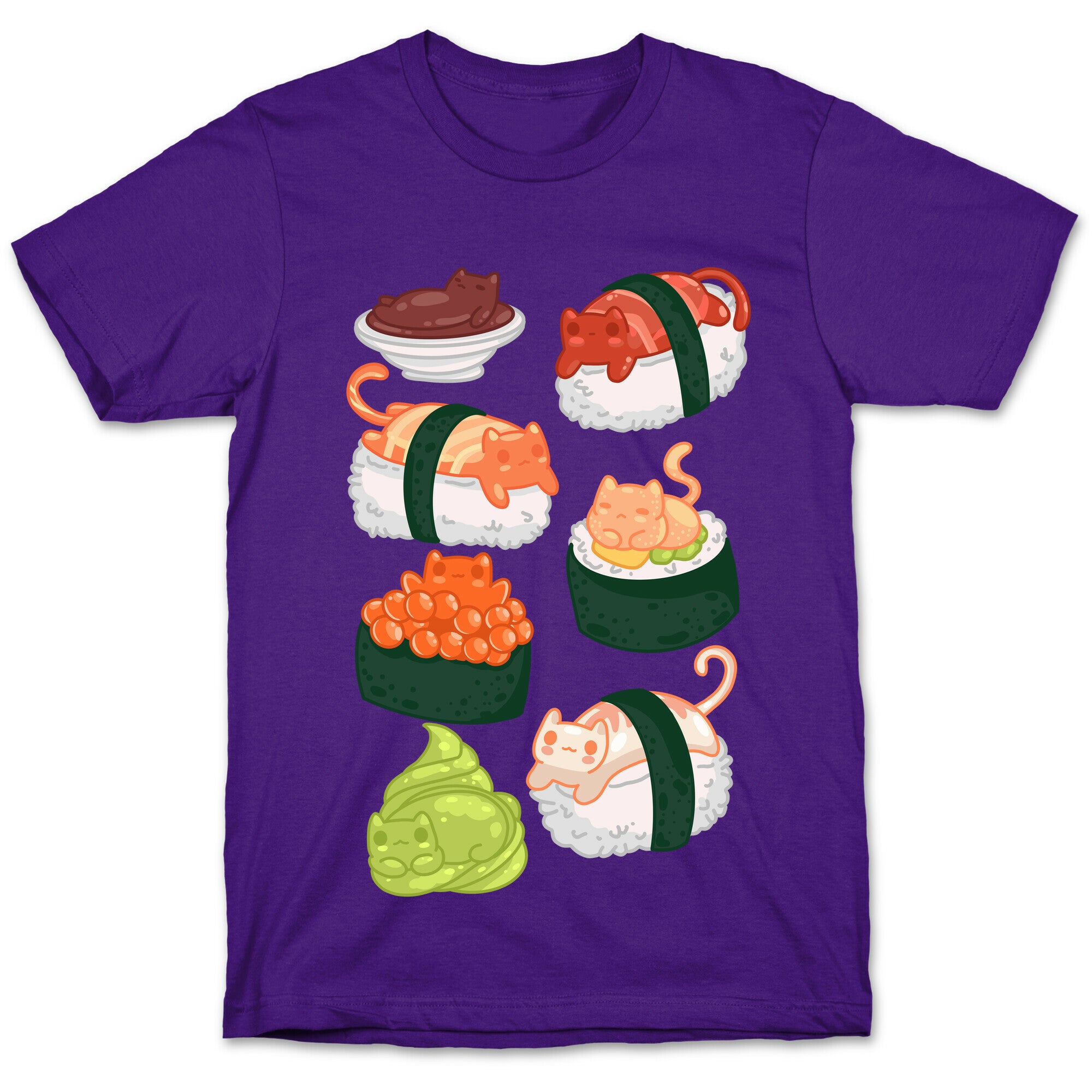 Sushi Cats Pattern T-Shirt