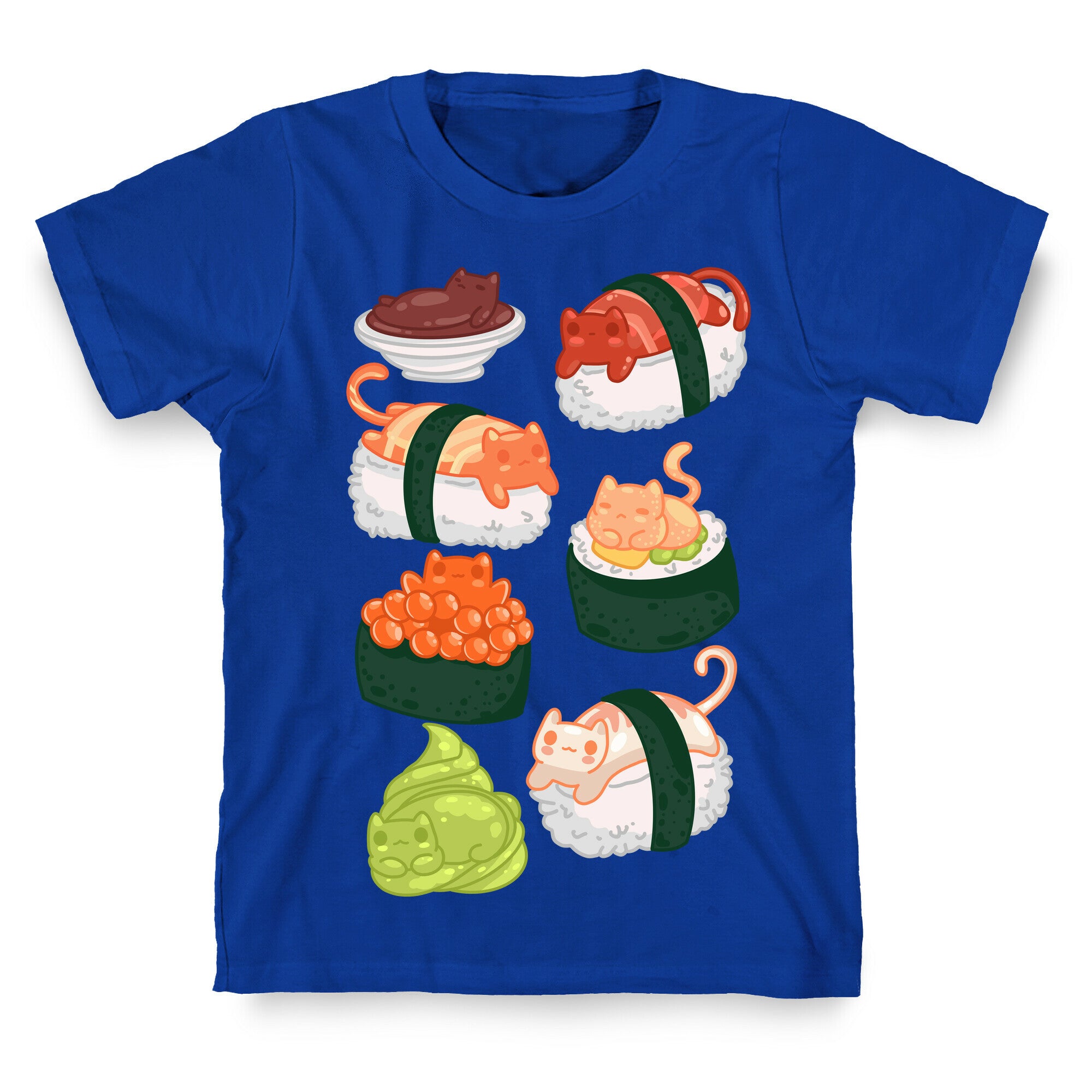Sushi Cats Pattern T-Shirt